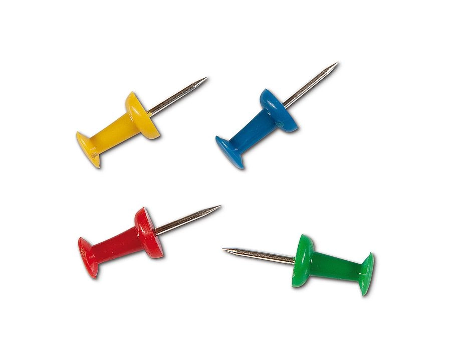 Mapové špendlíky CONCORDE, dóza 100ks, barevné CONCORDE