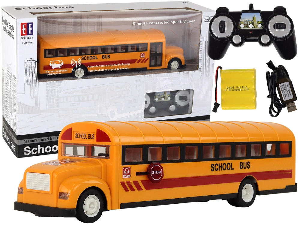 LEANToys Školní autobus na dálkové ovládaní - žlutý