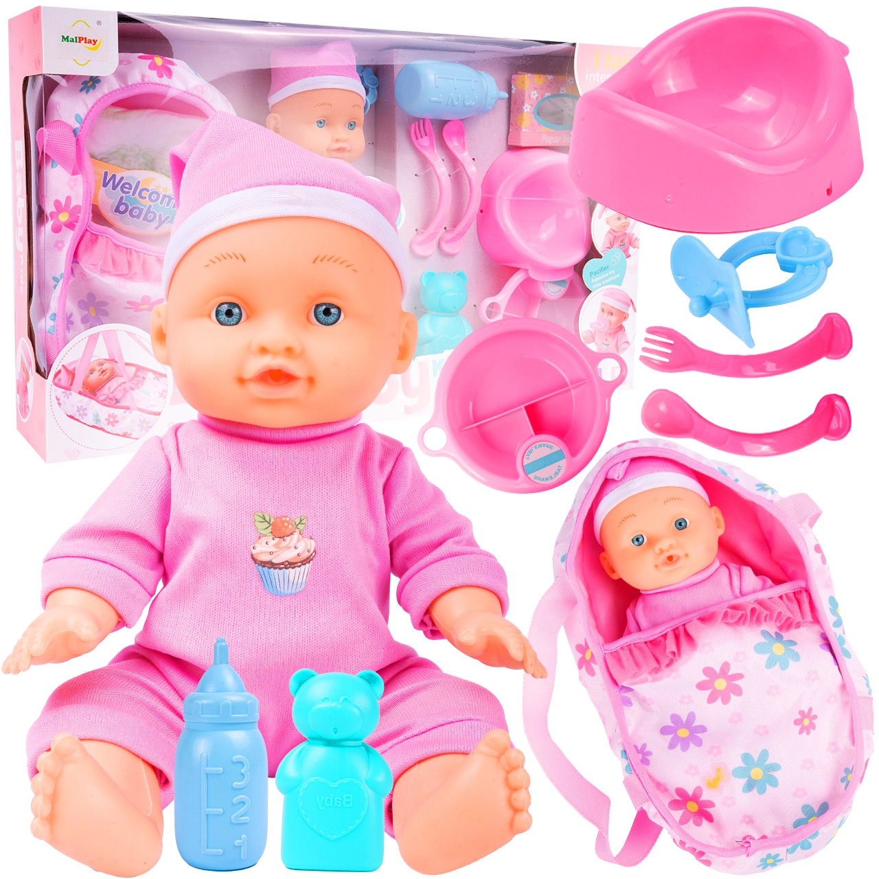 Panenka s příslušenstvím a nosítkem