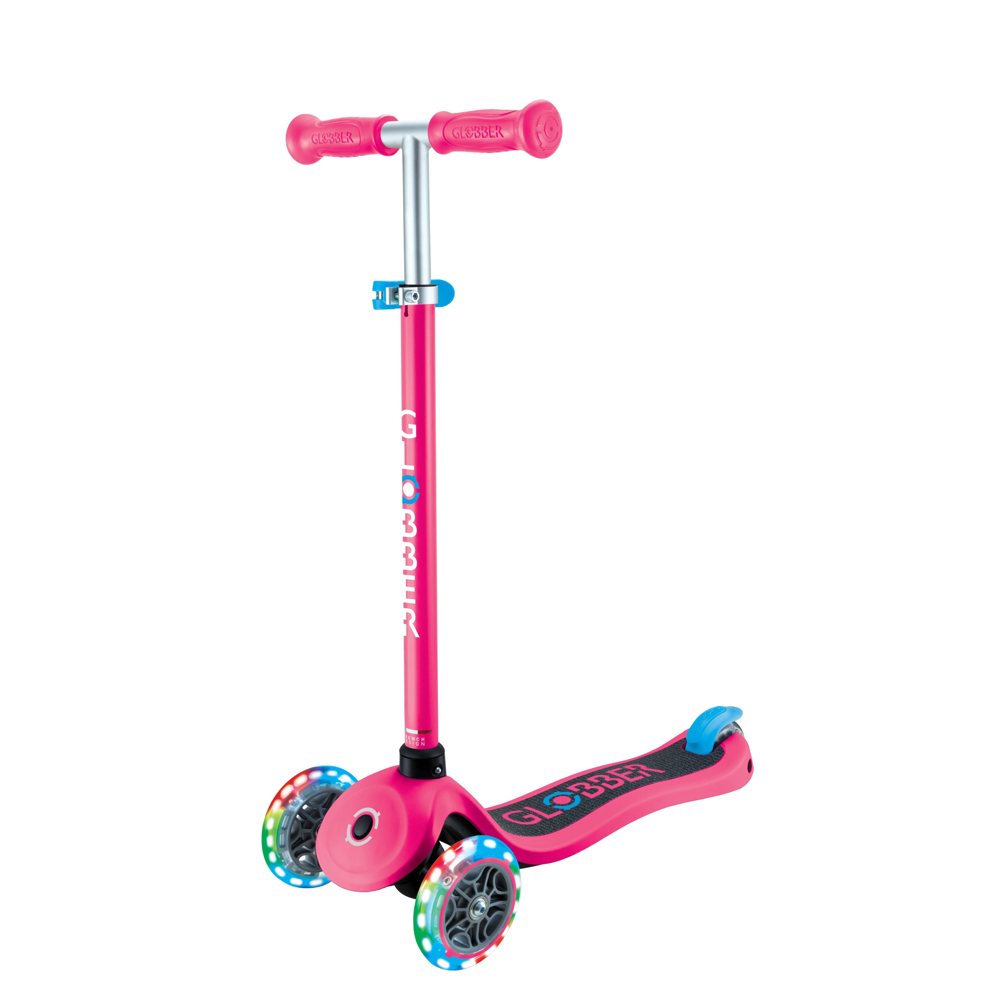 Globber tříkolová koloběžka Primo Lights V2 fuchsia pink se svítícími kolečky