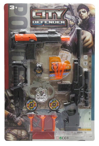 Levně Wiky Policejní set se zbraní na šipky 42 cm