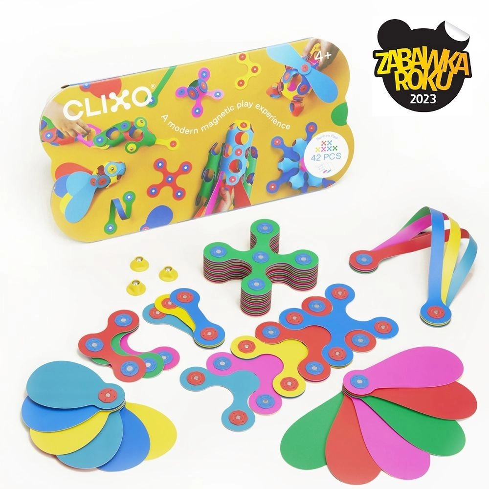 Clixo Flexibilní magnetická stavebnice 42 ks Duha