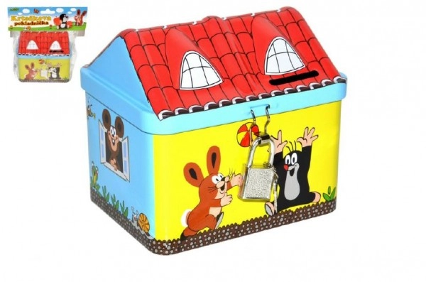 Levně Wiky Pokladnička Krtek domeček se zámkem plech 11,5cm 49170801-XG