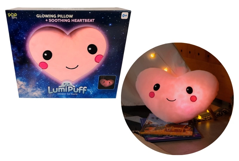 Lumipuff svítící plyšový polštář srdce