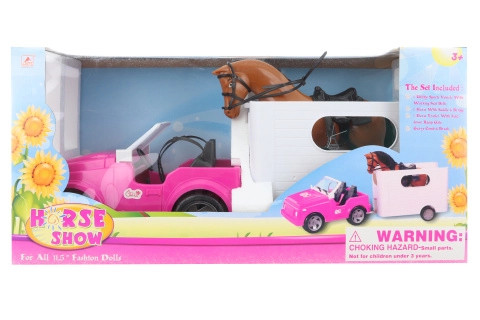 LAMPS Auto pro panenky Barbie s přívěsem a koněm