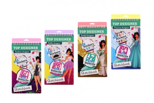 Módní návrhářka blok s doplňky