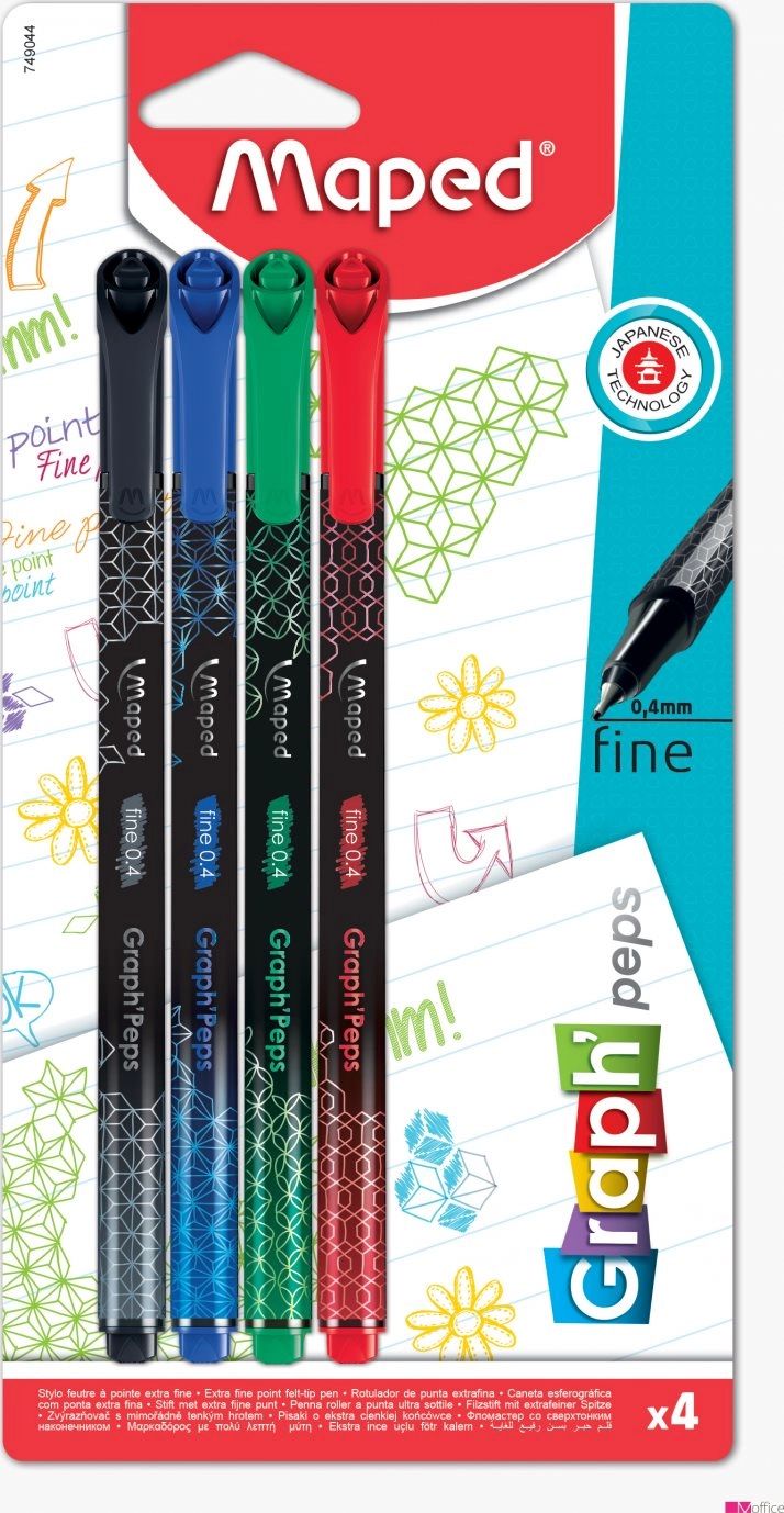Levně Maped Liner Graph´Peps Deco 4 ks, základní barvy 49044
