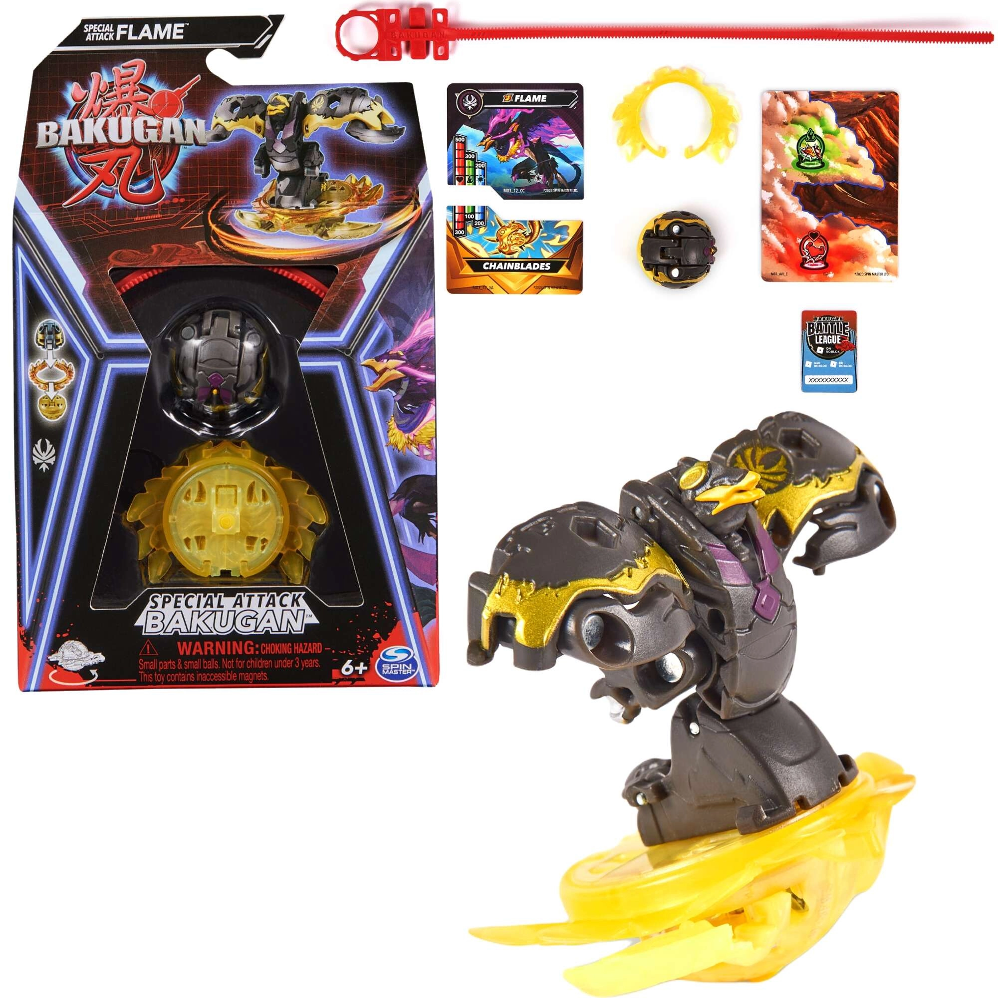 Bakugan Special Attack Flame sada s točící figurkou a kartami