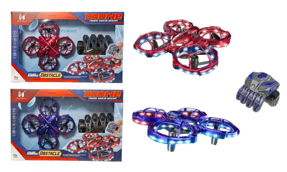 Dálkově ovládaný dron s LED osvětlením a ovládáním gesty