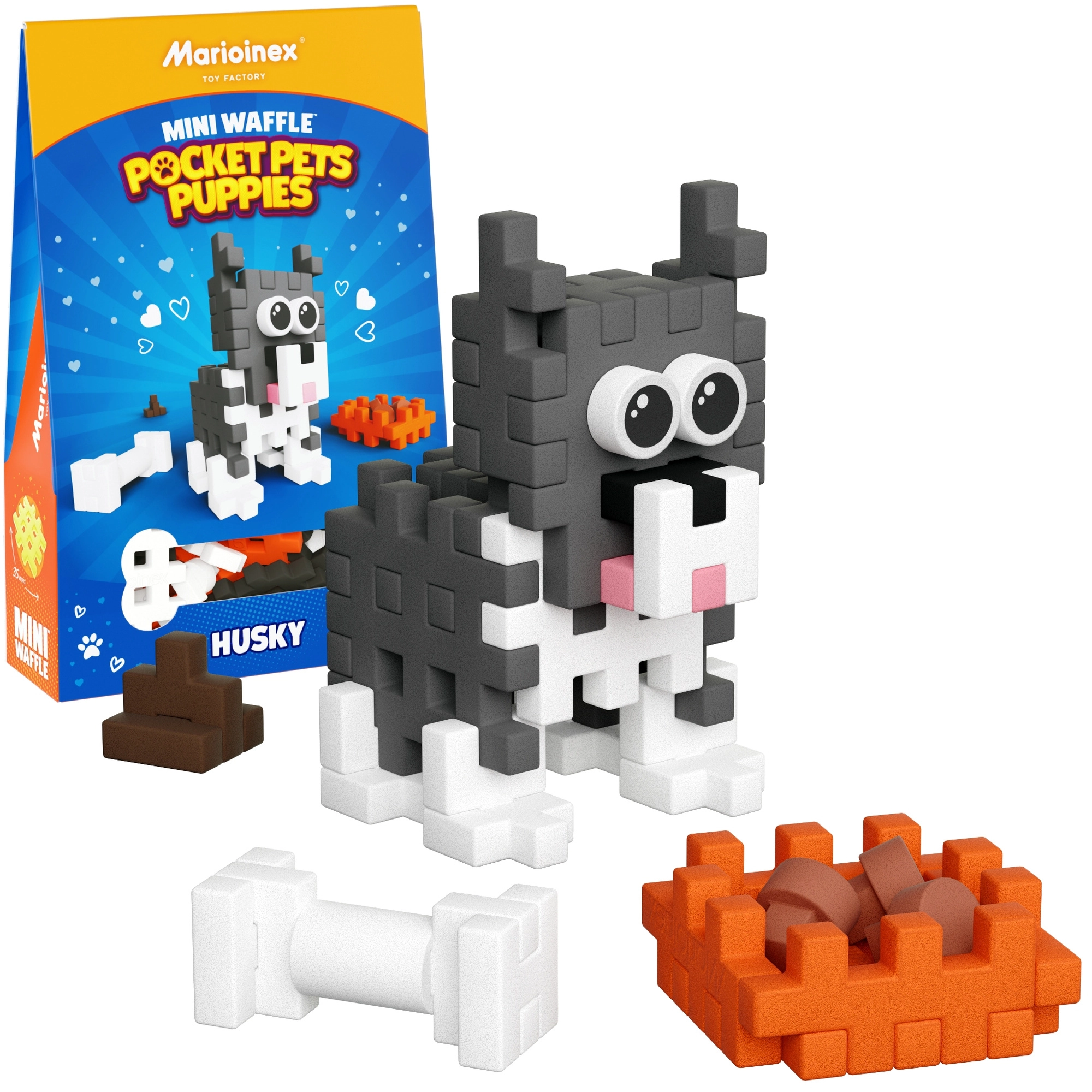 Stavebnice Mini Waffle Pocket Pets – husky
