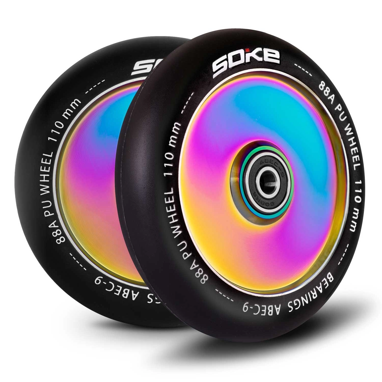 Soke 1668 Kolečka na koloběžku 110 mm plná Rainbow 2 ks