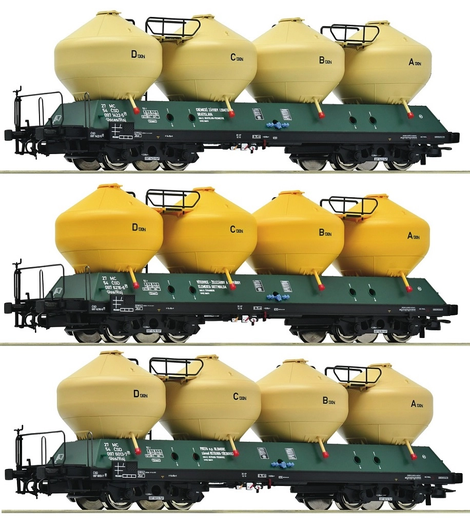 Roco Sada 3 ks nákladních vozů na cement ČSD - 6600177