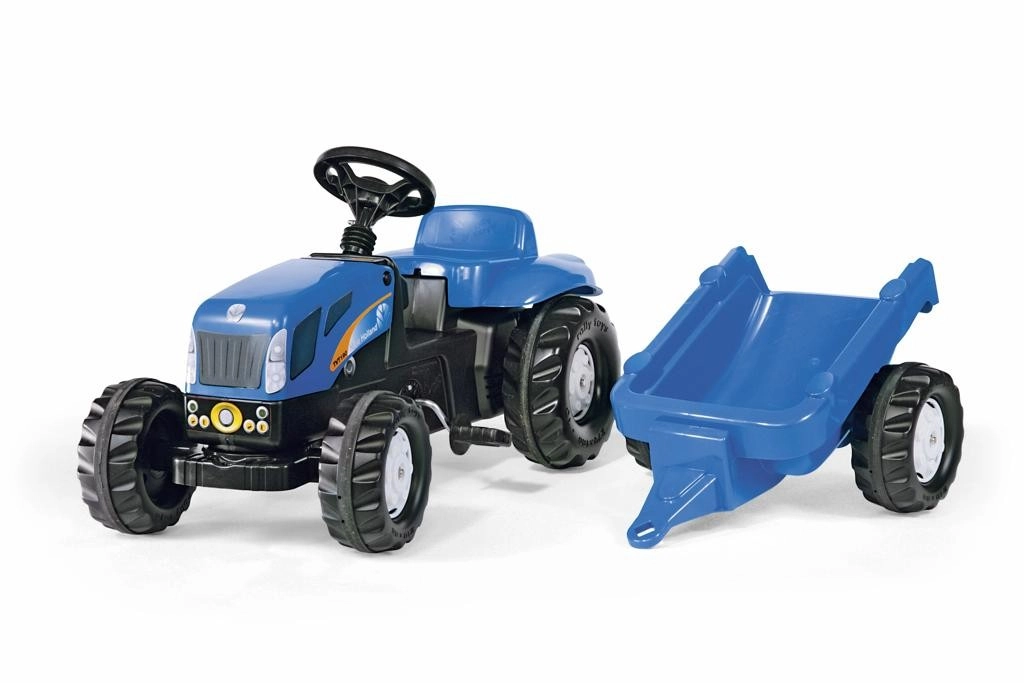 Šlapací traktor New Holland s vlečkou