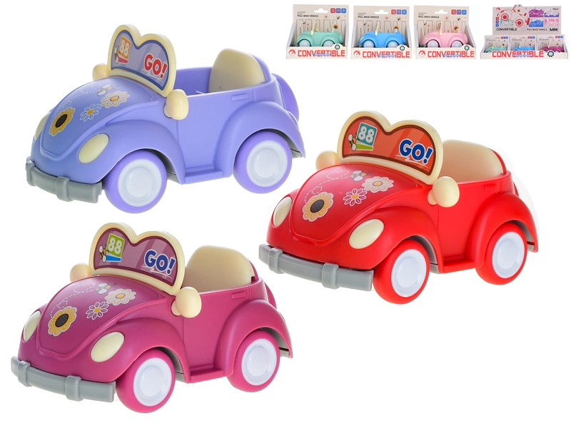 Autíčko kabriolet 10 cm na zpětný chod, mix barev