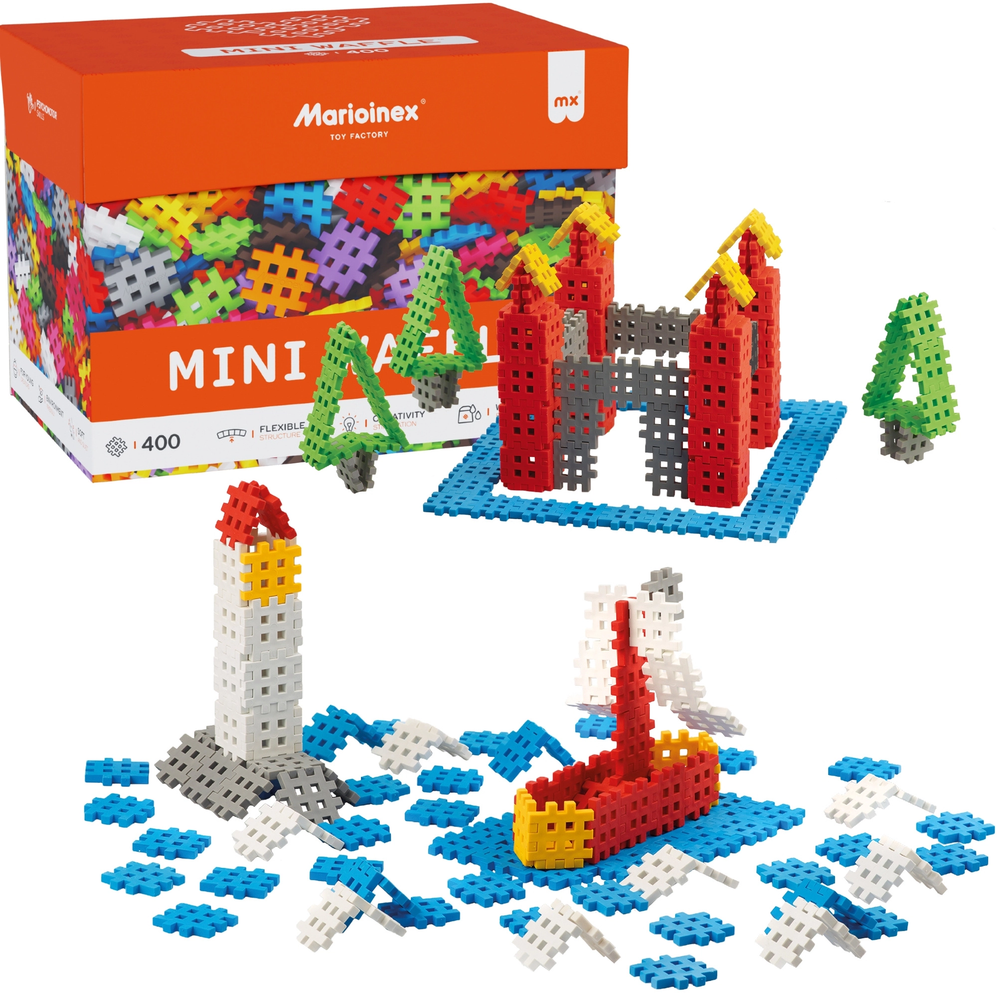 Stavebnice Mini Waffle 400 ks Marioinex