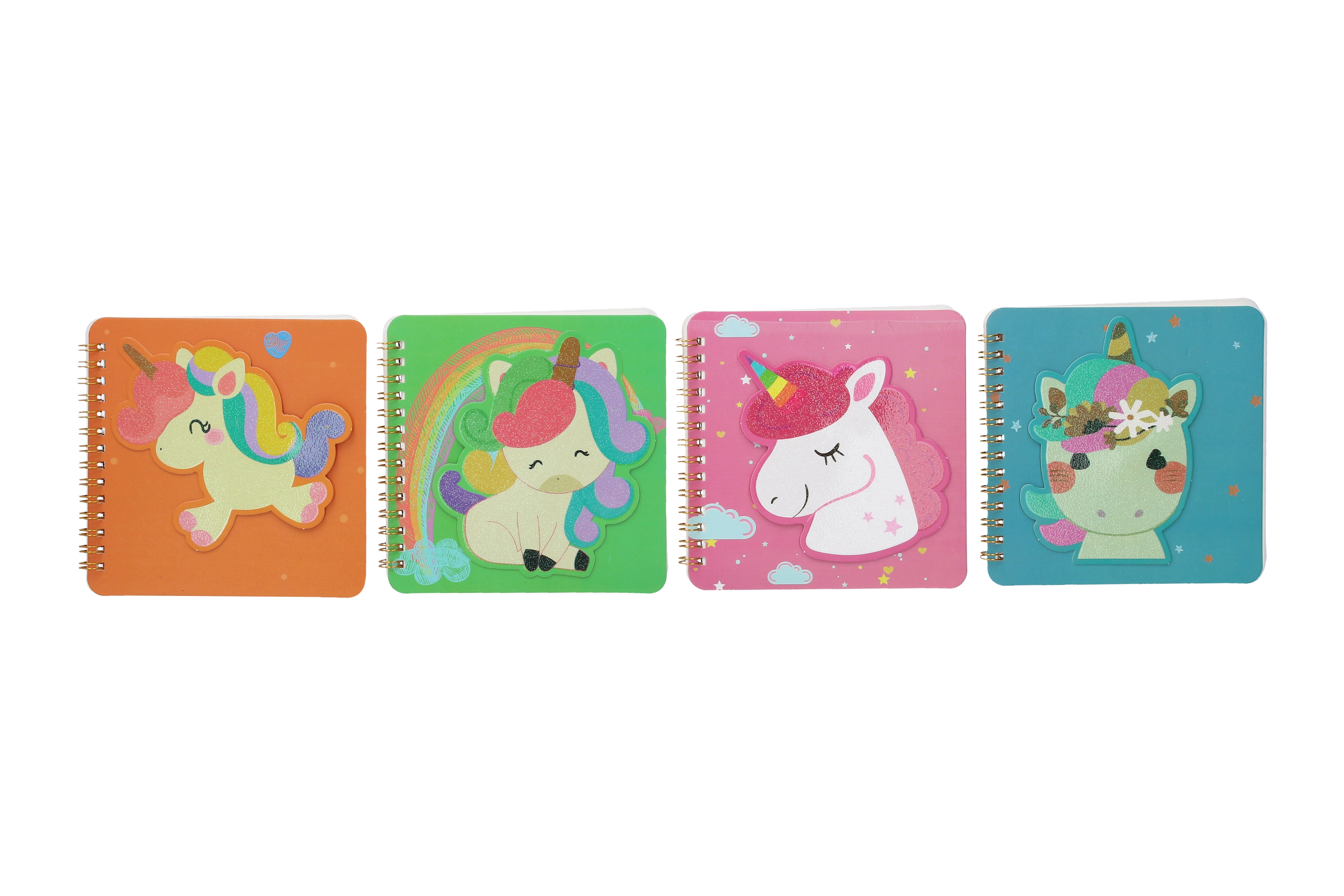 Levně Wiky Notes spirála linkovaný 14x14 cm 3D Jednorožec modrá 50 listů