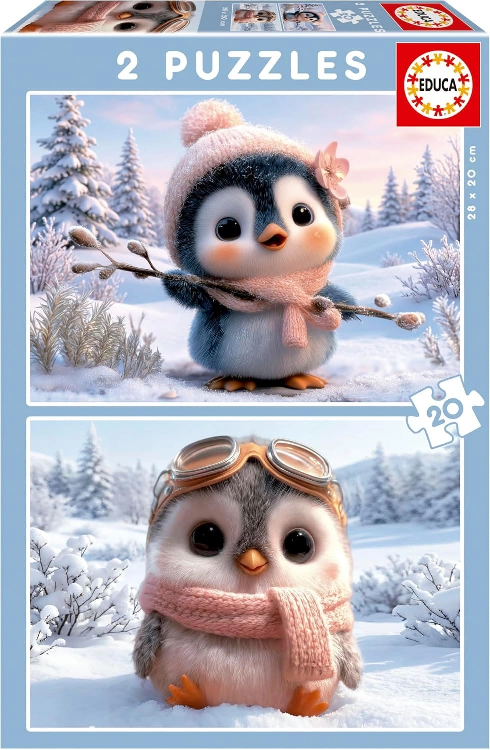 Puzzle EDUCA rozkošní tučňáci 2×20 dílků