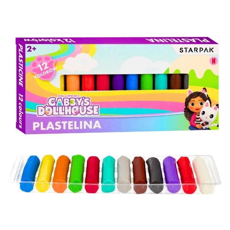 Plastelína Gabby’s Dollhouse – 12 barev