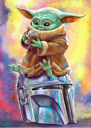 Levně Sada na diamantové malování Star Wars Baby Yoda