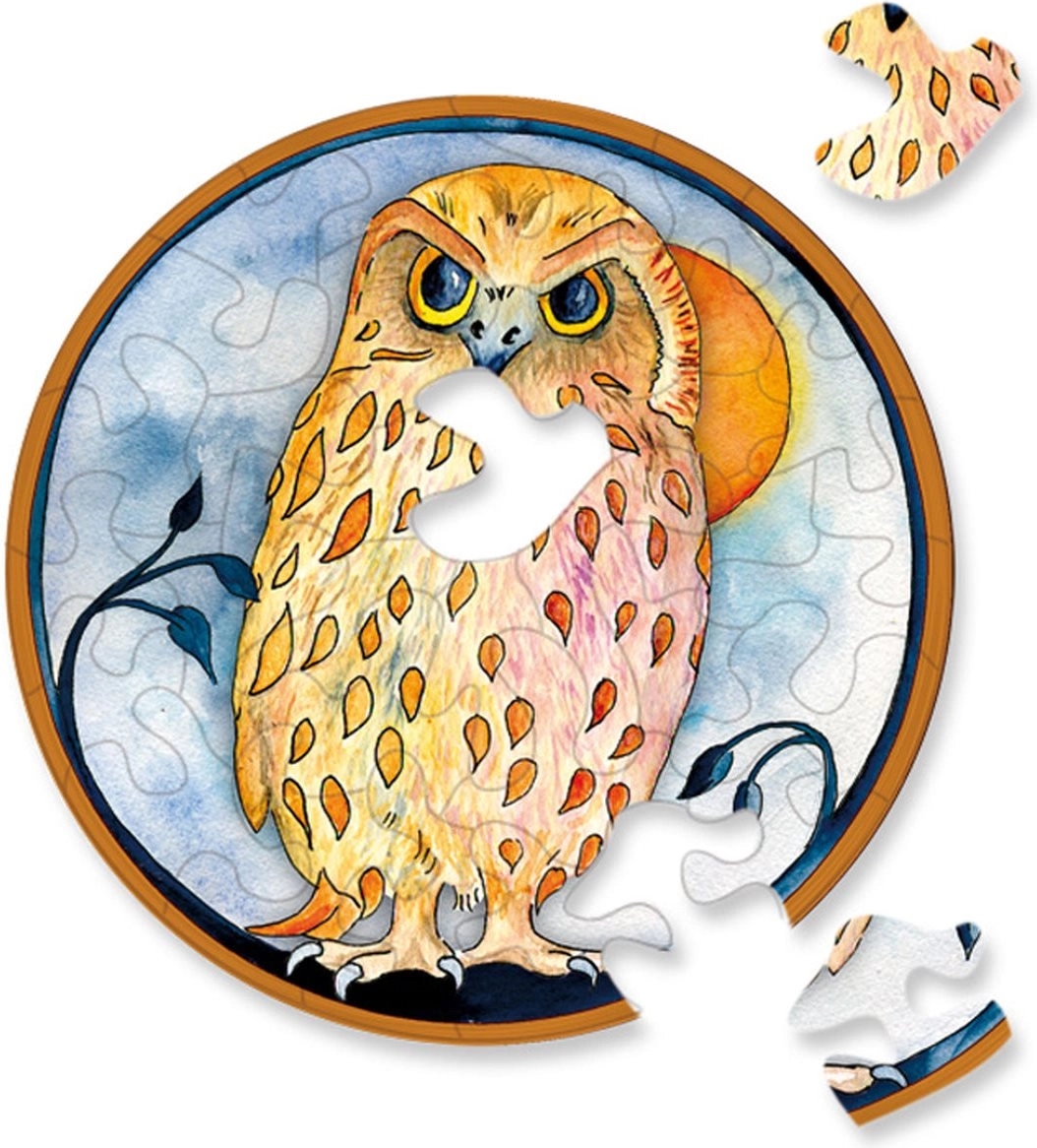 Kulaté puzzle CURIOSI Picoli – sova, 33 dílků