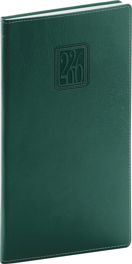 NOTIQUE Kapesní diář Panama 2026, zelený, 9 x 15,5 cm Presco Group