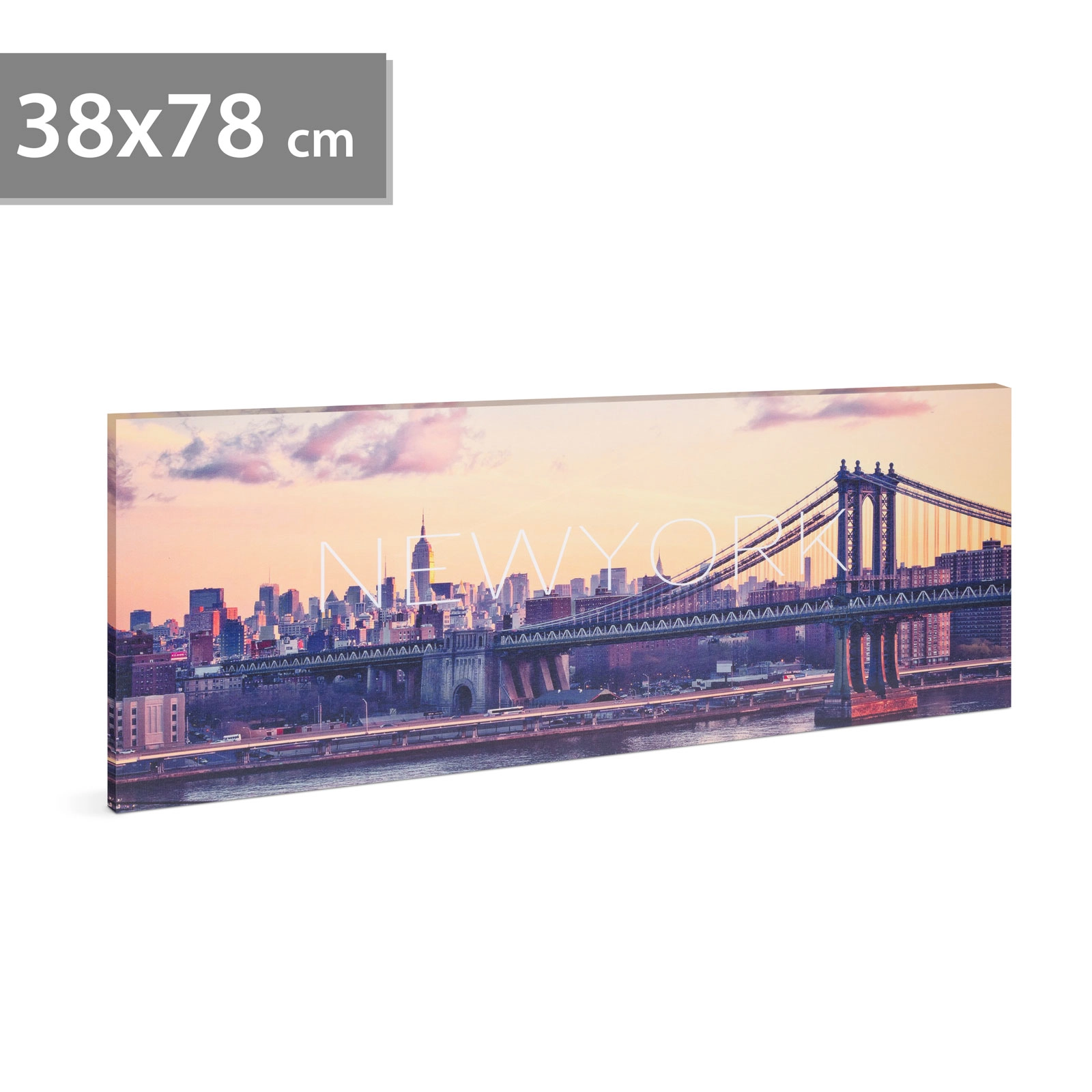 LED obraz New York na baterie 38 × 78 cm