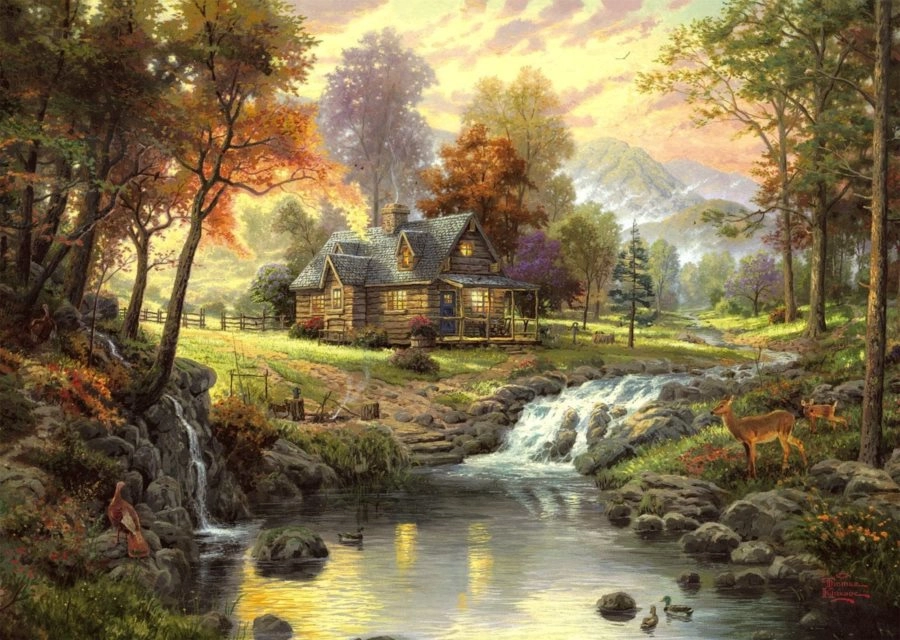 Puzzle Útočiště v horách 1000 dílků