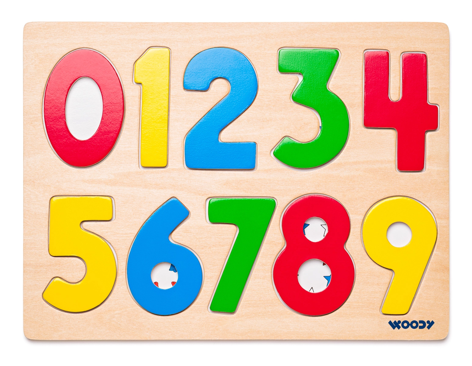 Levně Woody Puzzle na desce Číslice s beruškami