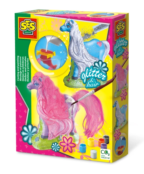 SES Sádrový komplet - kůň s třpytkami