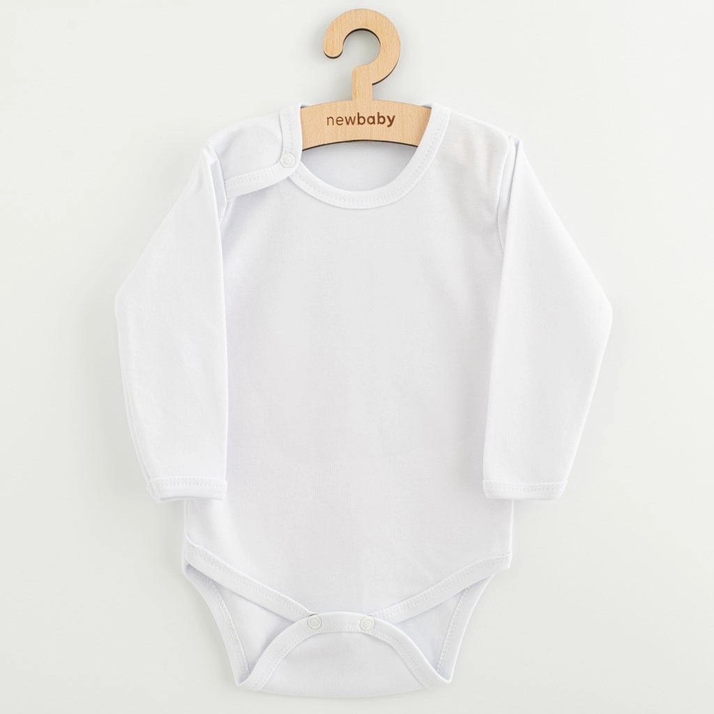 Kojenecké body s dlouhým rukávem NEW BABY – bílé
