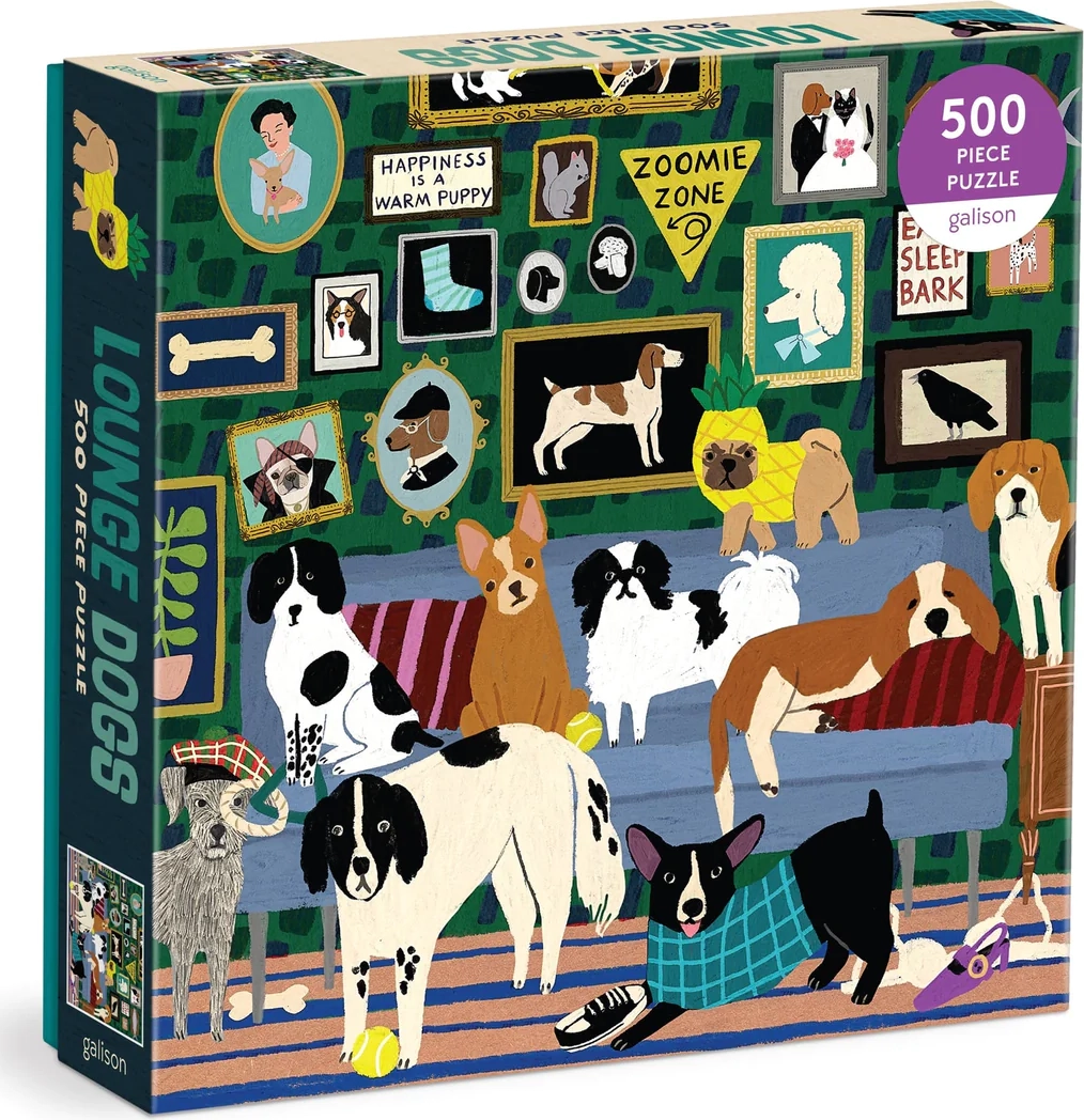 GALISON Čtvercové puzzle Psi v salonku 500 dílků