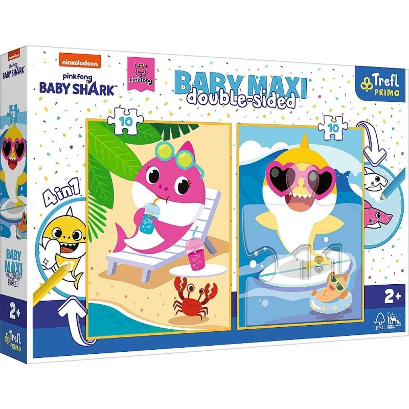 Levně TREFL Oboustranné Baby Shark BABY MAXI 2x10 dílků