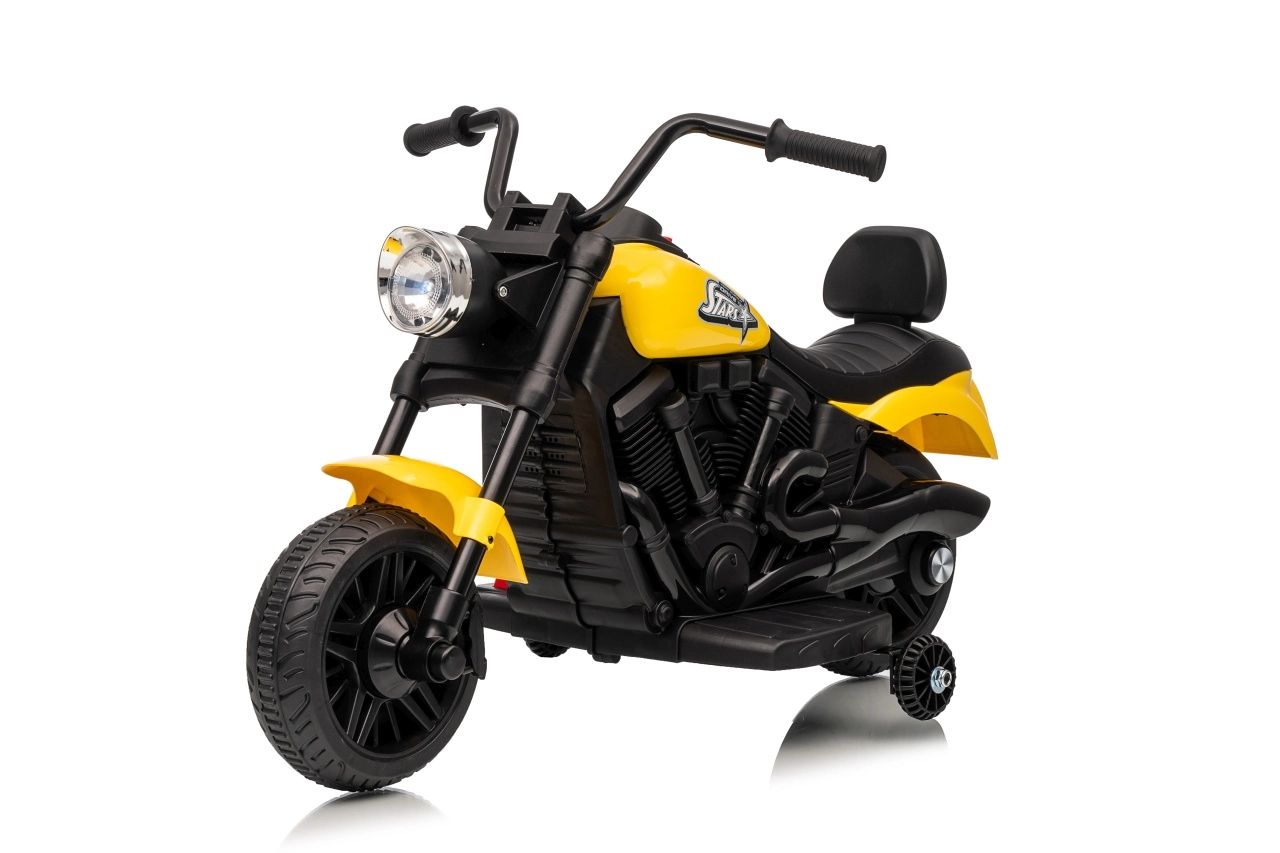 Dětská elektrická motorka STAR žlutá
