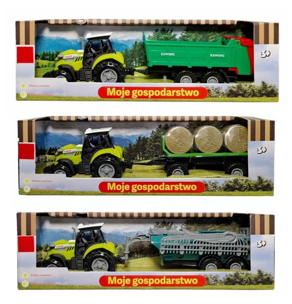 Traktor s přívěsem se světlem a zvukem