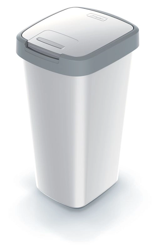 Prosperplast Odpadkový koš s barevným víkem, 25 l, šedá