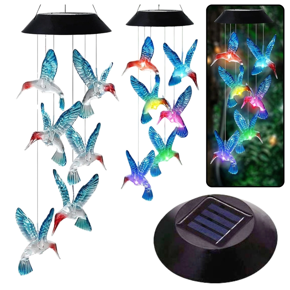 Solární LED zahradní zvonky Kolibříci