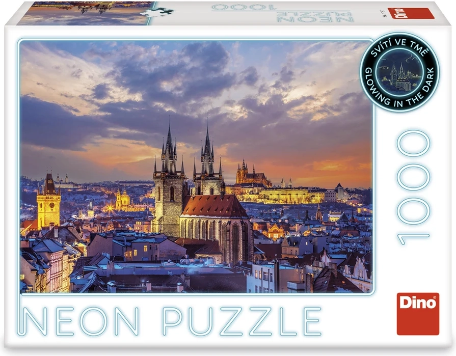 Puzzle Pohled na Hradčany 1000 dílků neon DINO