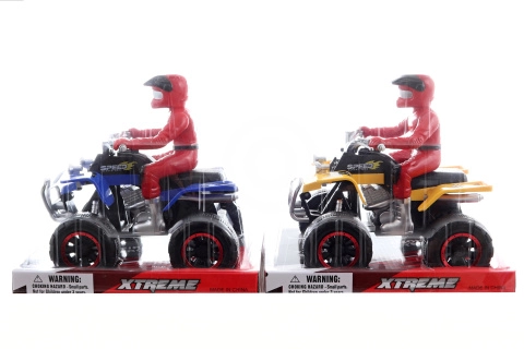 Čtyřkolka s jezdcem na setrvačník