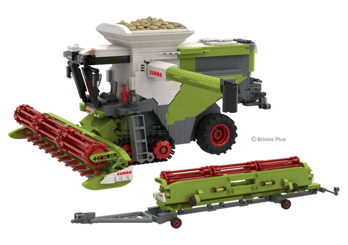Stavebnice Brixies Plus Claas Lexion 8900 Terra Trac s přívěsem