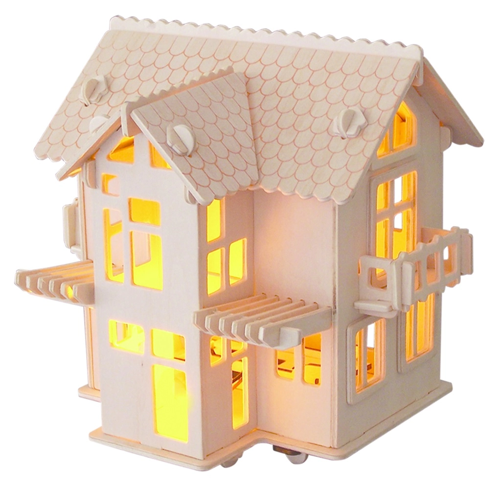 Levně Dřevěné 3D puzzle Evropská vila