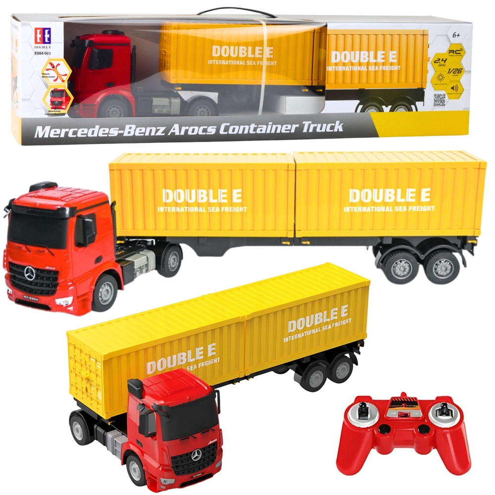 RC nákladní vůz s kontejnerem MERCEDES-BENZ AROCS 1:26