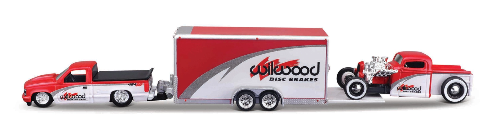 Levně Maisto Design Team Haulers1993 Chevrolet 454 SS PickupCar Trailer1936 Chevy Pickup1:64