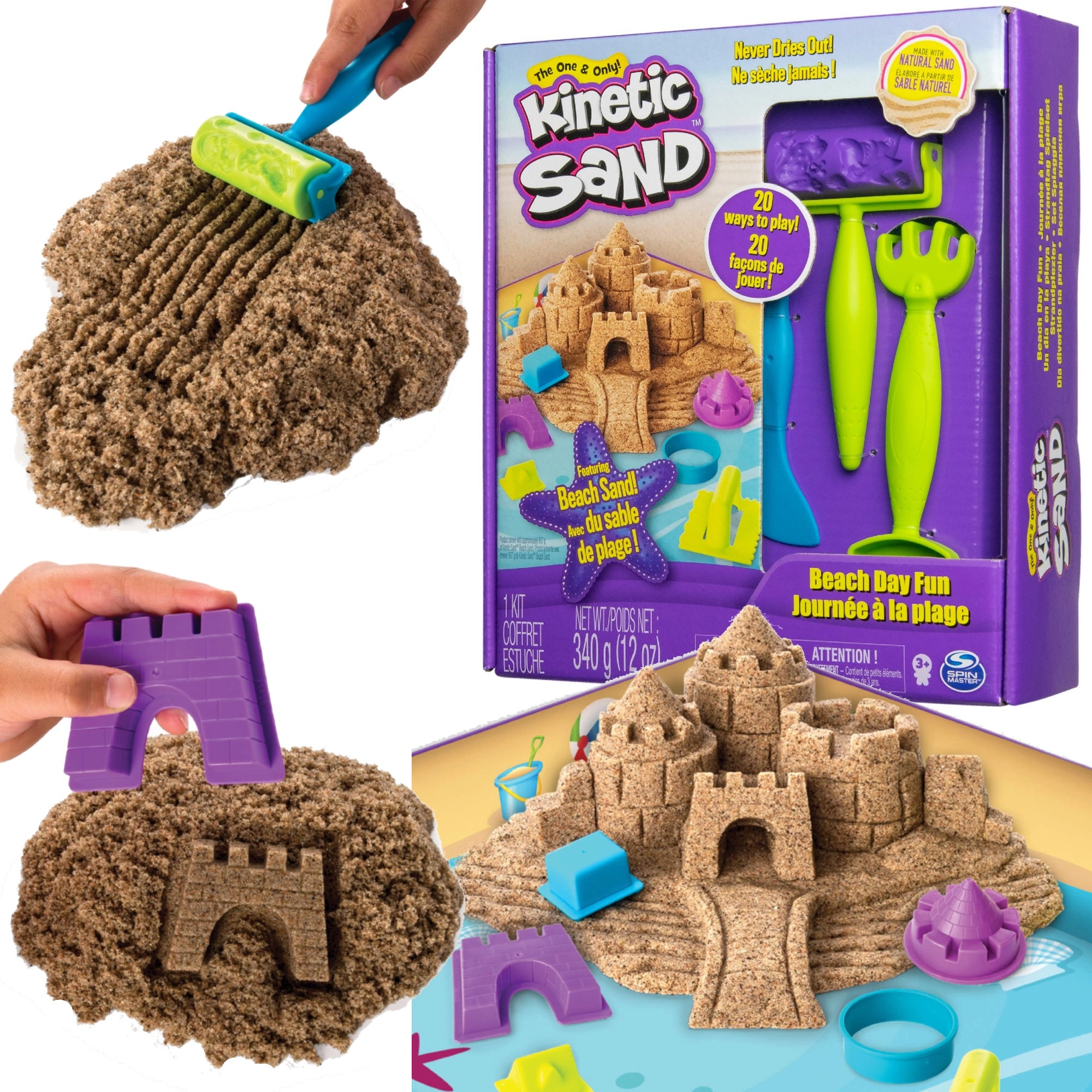 Kinetic Sand plážový den – sada s hradem a doplňky