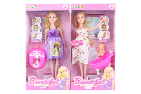 Těhotná panenka s miminkem a doplňky