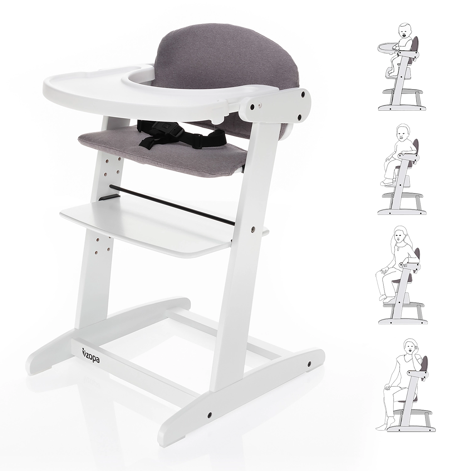ZOPA Grow-up rostoucí White/Grey