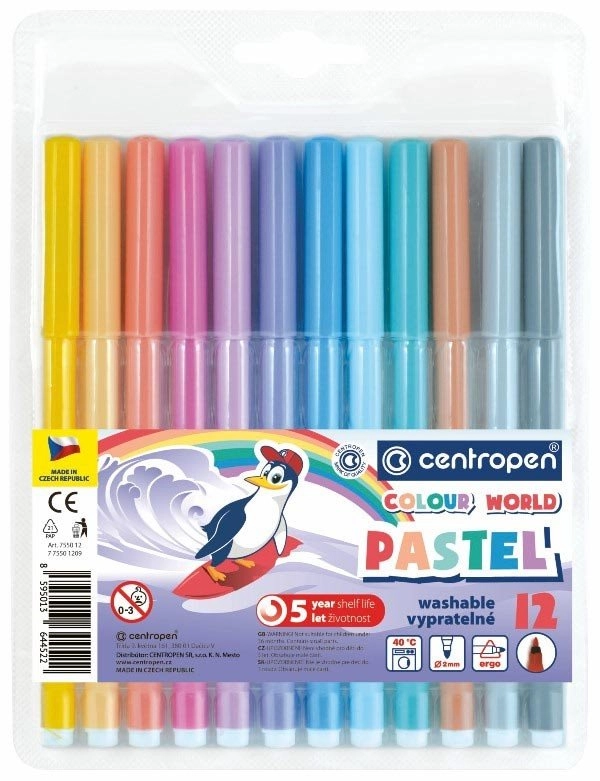 Levně Centropen Colour World Pastel 7550 12 ks
