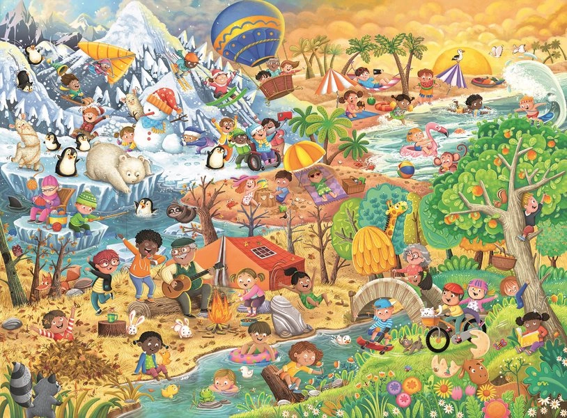 Puzzle Ravensburger Zábava v každém ročním období XXL 100 dílků