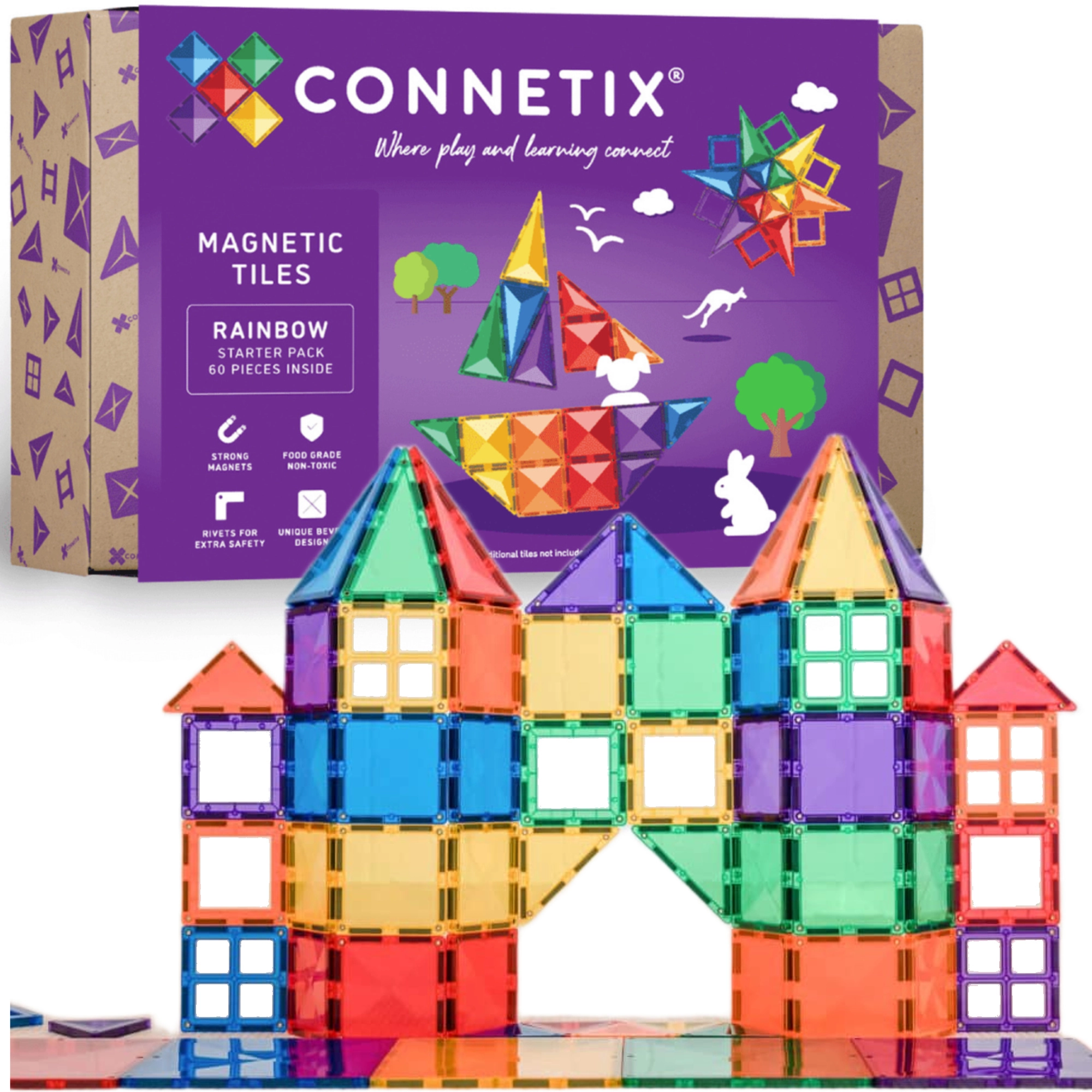 Connetix Rainbow Starter Pack magnetické stavebnice 60 ks