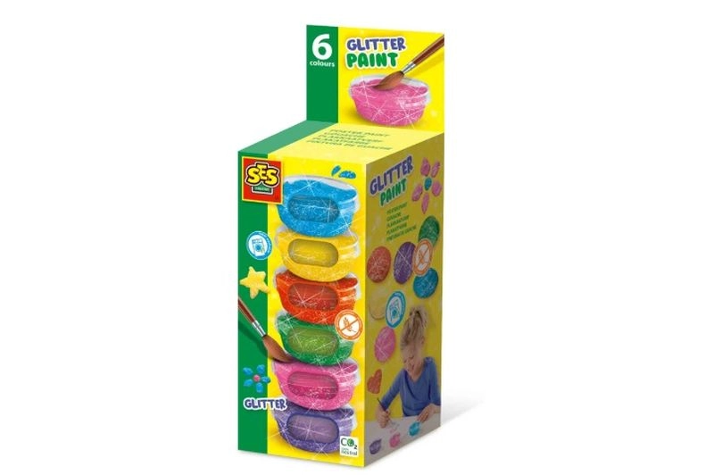 SES Creative plakátové třpytivé barvy 6 × 45 ml