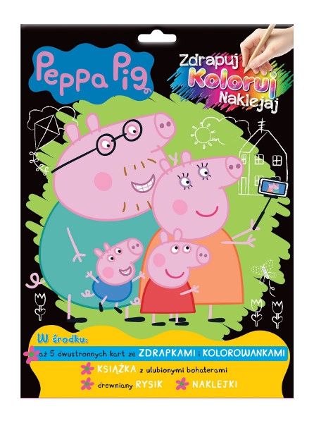 Prasátko Peppa – set se zdrapávacími kartami, omalovánkami a samolepkami
